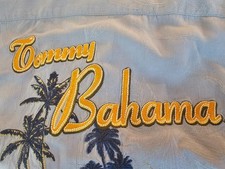 TOMMY BAHAMA XL 100 Silk Embroidered Camp Shirt Aloha Hawaiian Jacquard