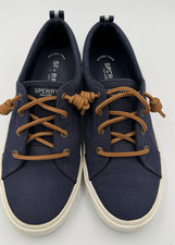 Sperry Pier Wave LTT Women's 8 Navy Canvas Sneakers Lace Up Boat Shoes