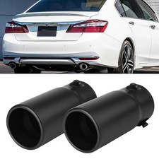 2pcs Exhaust Pipe Tips Rear Tail Throat Muffler Black For Honda Accord