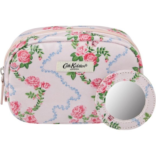 Cath Kidston Make Up Bag with Mirror - Flutter Rose - BNWT