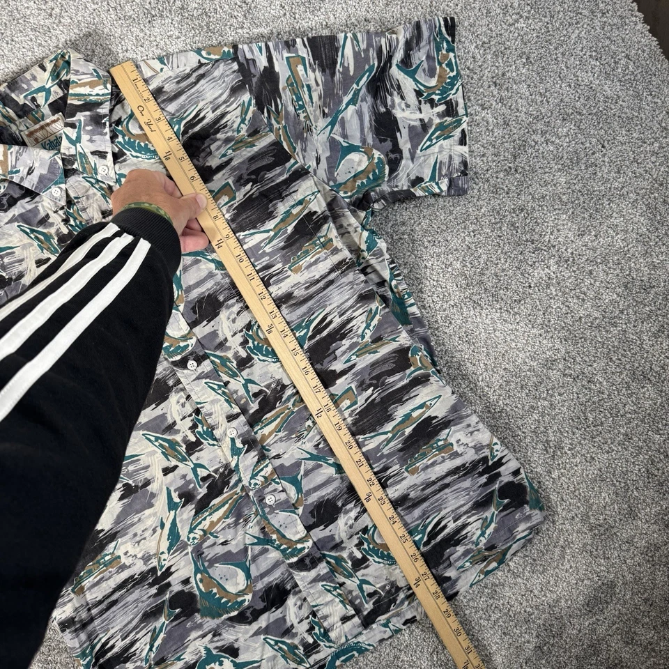 Camisa Hawaiana De Colección Y2K Kahala L Tiburones del Océano Hammerhead Arrecife Artístico Aloha Foto 4 de 4