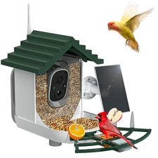 Smart Bird Feeder with Camera Solar Powered & AI Bi rd Identification, 2.4Ghz...