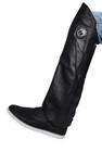 Leather Leg Chaps Zipper Chaps Gaiters Lined Windproof Horse Rider Biker XL 2X