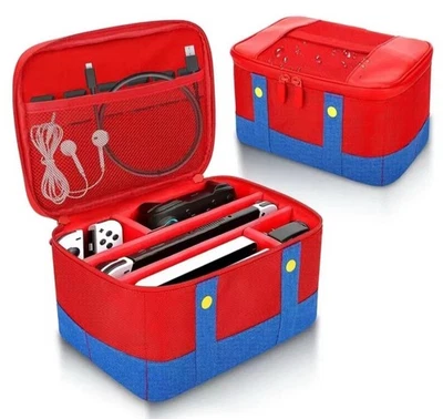 Large Mario Travel Bag Carrying Protective Case for Nintendo Switch 1 or 2 OLED