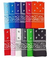 12 Pack Bandanas for Men  Women,22x22 Inch Double Sides Printed Large Thick ...