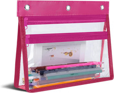 Pencil Pouch for 3 Ring Binder with 1.5 inch Expandable Large Capacity, Double P