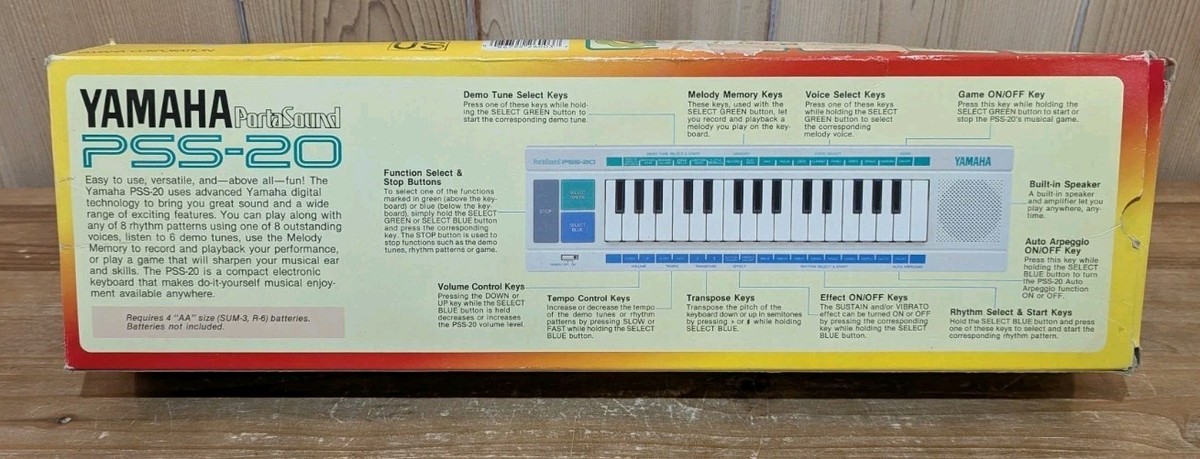 Yamaha PortaSound PSS-20 White 32 Key Monophonic Synth Record
