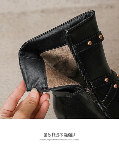 Nuevo Botines Británicos Remachazados Punta Punta Caballero Botas Hebilla Tacones Altos Botas - Imagen 18 de 23