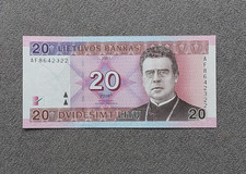 Lithuania 20 Litu 2001 Banknote Maironis P-66 UNC