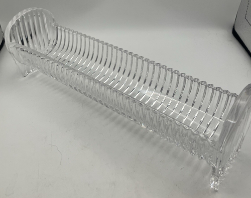 Godinger Clear Crystal Cracker Tray Harmony Lead Glass Serving Dish Vtg Czech - Afbeelding 1 van 7