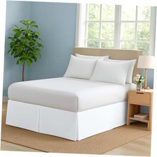 Premium King Size Bed Skirt by Comfort Beddings King 76x80 - 14 Inch Drop White