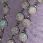 Pink/blue Glass Beaded Rosary. Italy — photo 5