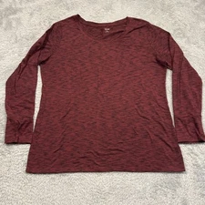 a.n.a. A New Approach Top Women’s XL Heather Red Crew Neck Stretch Long Sleeve