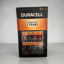 NUEVO~ Paquete de 8 baterías Duracell 9V MN1604TB8 tapa de cobre sellada