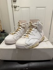 Air Jordan 6 Retro Gold Hoops Metallic Gold White women  s Size 10