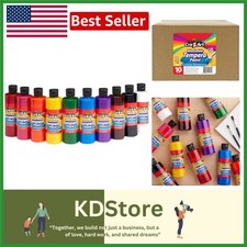 Bulk Kid's Washable Tempera Paint Set 10 Colors 8oz Craft Art Supplies