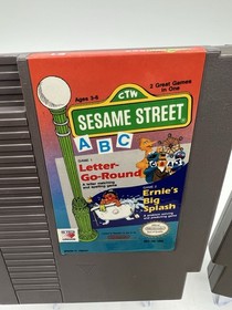 NES Sesame Street ABC cartridge & Sesame Street 123 cartridge & manual Tested