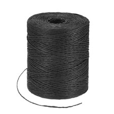 328 Yards 1.5mm Raffia Yarn Paper Ribbon Round String for DIY Black 