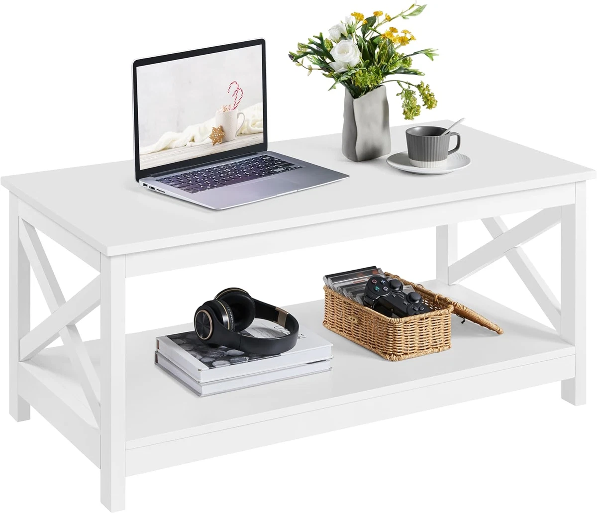 Table à Rallonge Estea Mobili 140x85 Cm - Bois Bicolore Aspect Ancien - Neuve