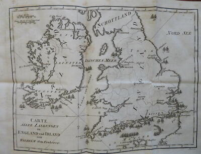 William the Conqueror map Ireland England Allgemeine Zeitung 1789 German newsppr