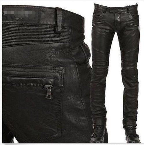 New Fashion Punk Men's Slim Fit Leather 