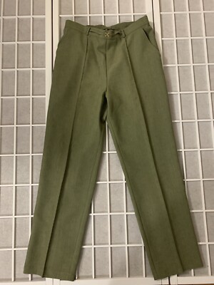 Marks & Spencer Pants Trousers Womens Size UK 12- Medium Khaki Green Pull-On