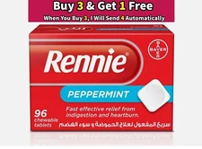 Rennie Peppermint Antacid Relife From Heartburn Indigestion 96 Chewable Tablets