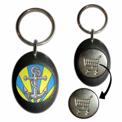 Schlüsselanhänger Anker Kunststoff Einkaufstrolley £1/£1 Münze (43 mm x 32 mm)