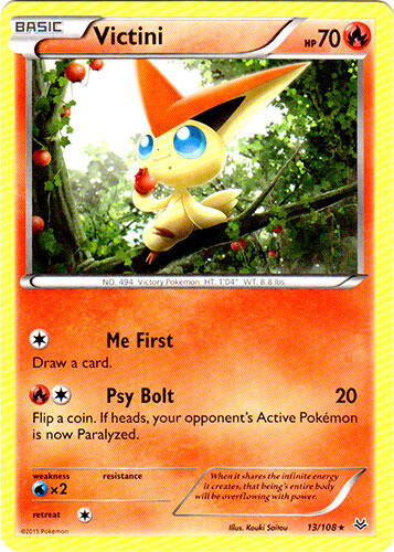 Pokemon - Victini - 13/108 - Rare - XY - Roaring Skies - NM
