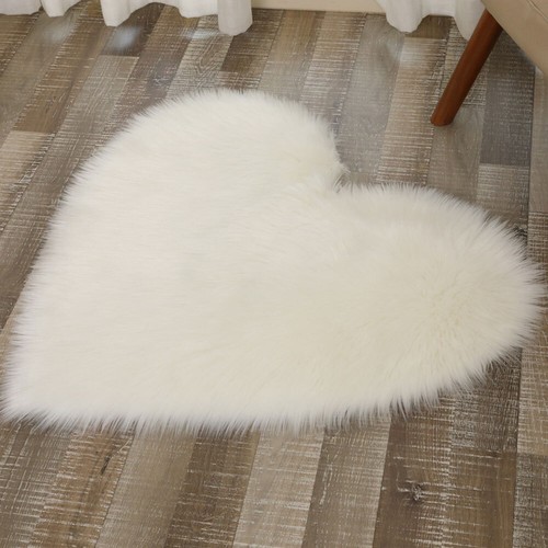 Heart Shaped Fluffy Rug Shaggy Carpet Living Room Bedroom Decoration Floor Mat - Picture 10 of 12