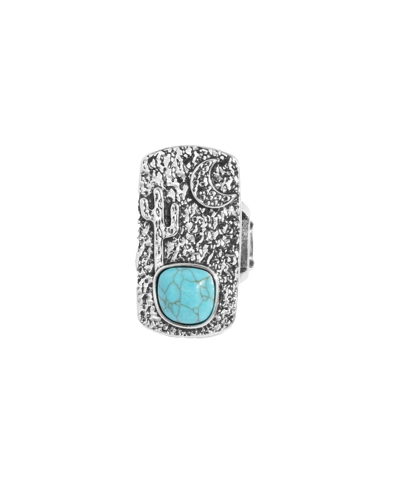 Turquoise Silver Plated 7 Ring Fashion Rings