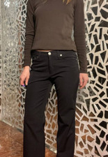 Versace Jeans Couture Black Bootcut Stretch Trousers Pants Women's size 44IT