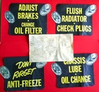 Vintage 1950's 60's Gas Station Service Promo Signs W/ Dealer Instruction RARE