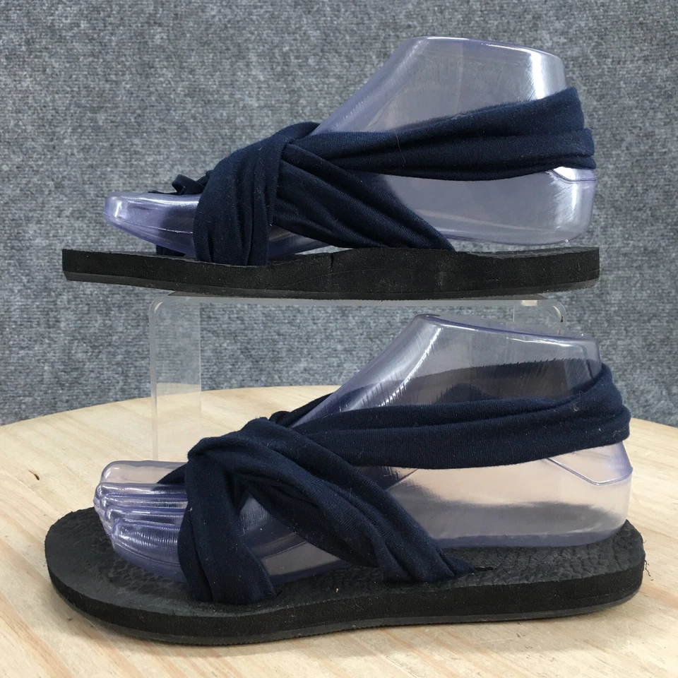 Sandalias Rampage para mujer 6 M Rio informales chanclas de tela azul planas Foto 2 de 4