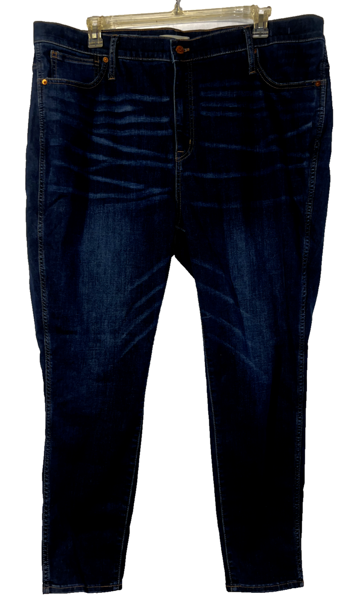 MADEWELL Jeans Women's Sz 36 Blue Curvy High-Rise Skinny Leg Jean