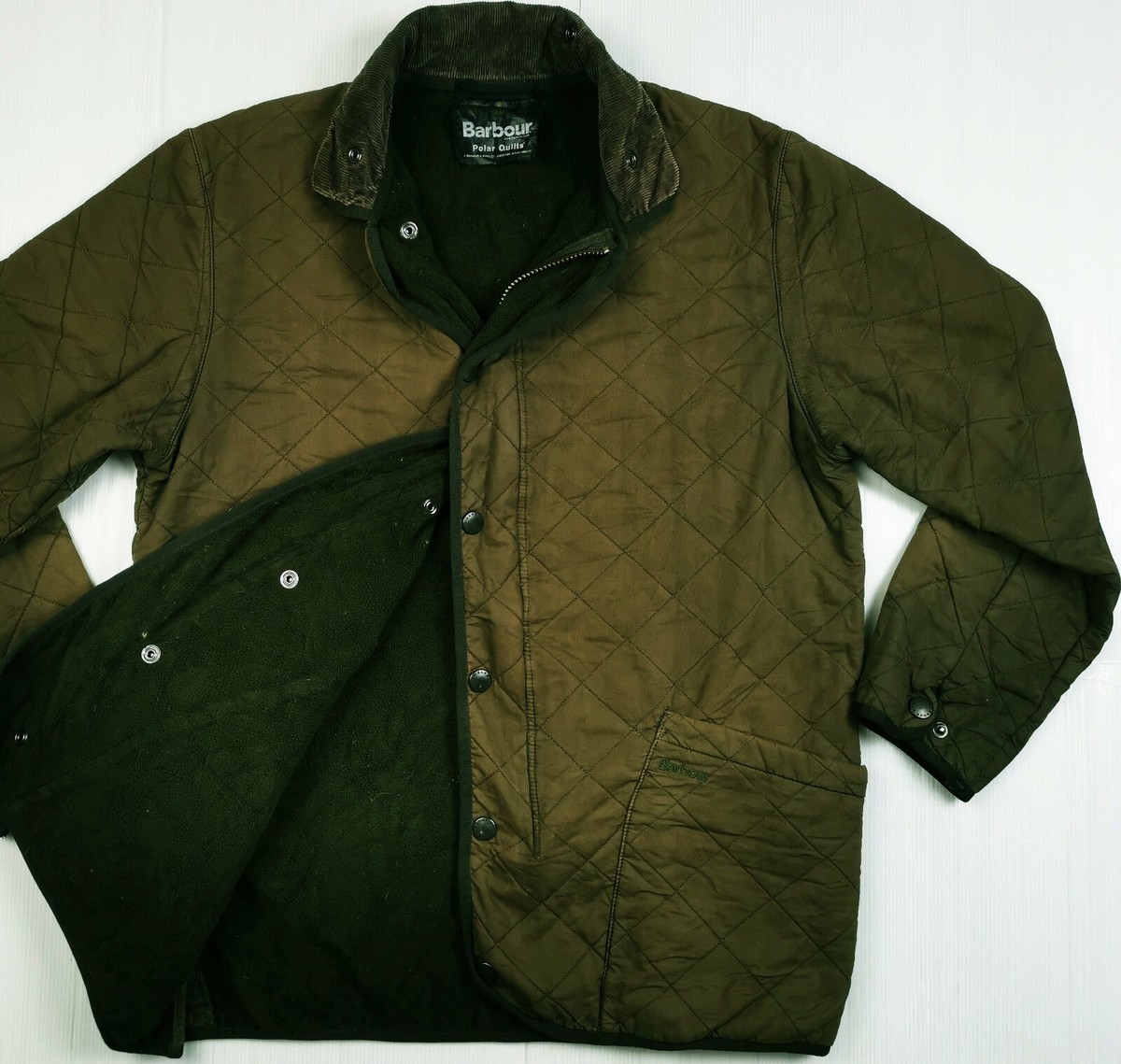 HOT Men BARBOUR D216 DURACOTTON POLARQUILT FLEECE LINED Corduroy