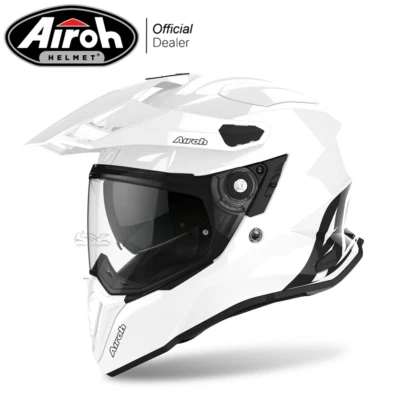 Casque Intégral Airoh Commander en Fibre Composite On Off Blanc Brillant - Photo 1/3