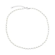 Freshwater Pearl Choker Style Necklace With Bead Ball Chain Choker Necklace