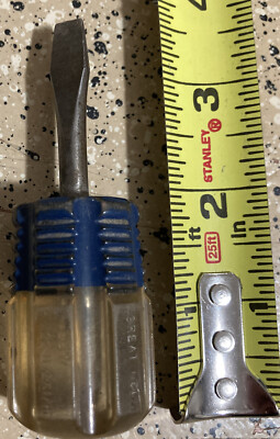 GREAT NECK SCREWDRIVER MADE IN USA #A22 1-1/2'' X 1/4'' FLATHEAD REGULAR STUBBY