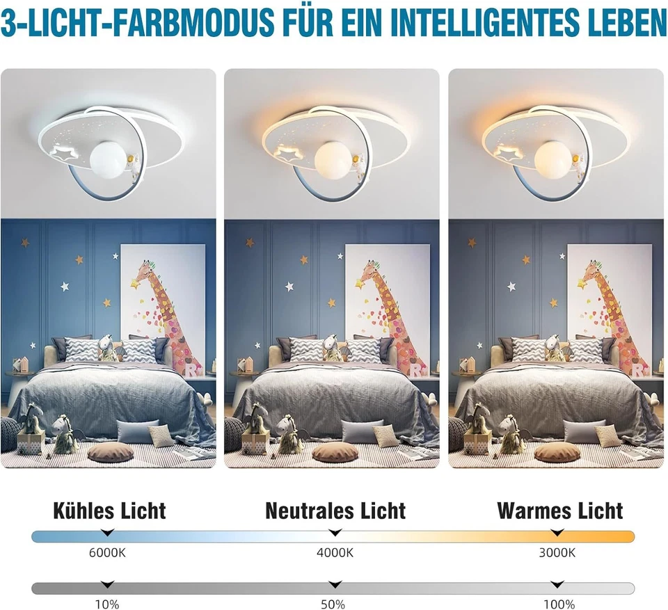 Modern LED Dimmbar Deckenleuchte Mit Fernbedienung Wohnzimmer Schlafzimmerlampe - Bild 4 von 4