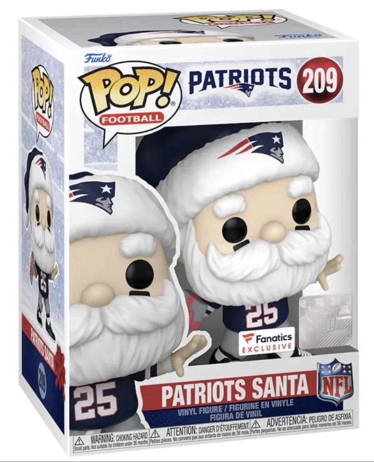 New England Patriots Santa Funko Pop! Limited Exclusive Vinyl Figure W/protector
