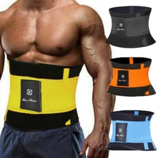 Men's Waist Trainer Body Shaper Sweat Belt Tummy Control Wrap Band Fat Burner U8