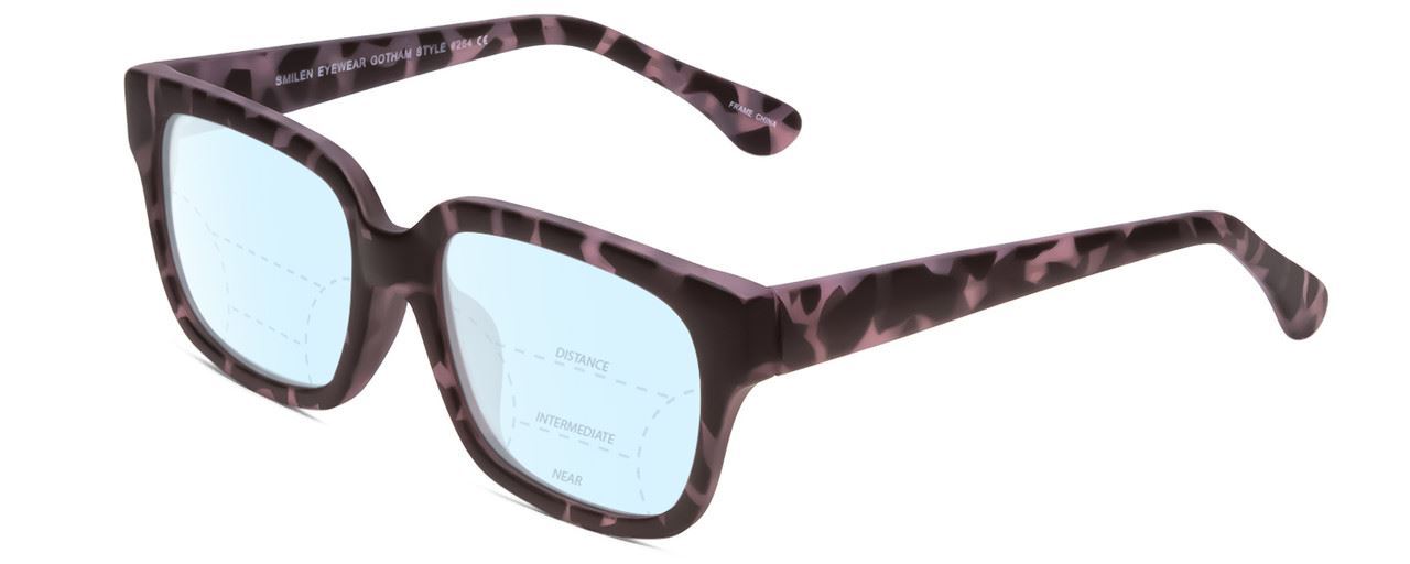 Gotham 254 Womens Square Blue Light Blocking Glasses Grey Black Tortoise 54mm