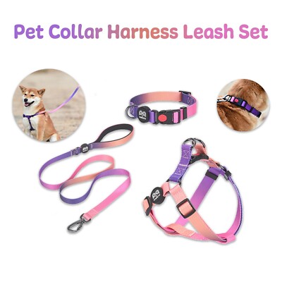 3X No Pull Dog Pet Harness Collar & Leash Set Adjustable Control Vest Reflective