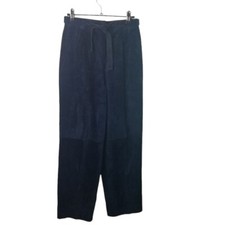 Vintage 80s blue suede womens belted trousers pants 26 waist