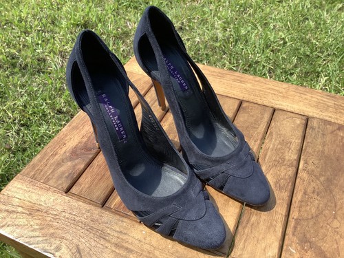 7B Navy Blue Heels Shoes Nubuck | eBay