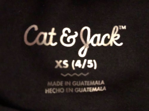 Cat & Jack Boys Black Shirt Long Sleeves Sz XS (4/5) UPF 50+ New With Tags LBB76 - Picture 2 of 5