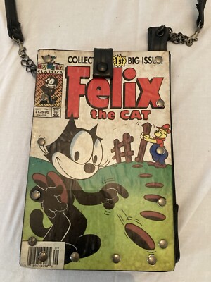 Felix The Cat Comic Book Purse with Snap Closure and Long Handle