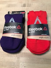 Reebok All Sport Youth Socks -Moisture Wicking - 2 Pairs-Youth Small 13-4