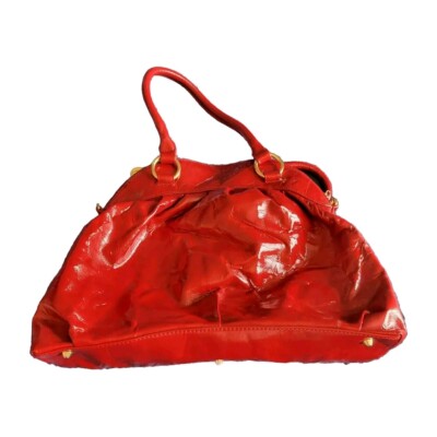 Big Buddha Large Crinkle Red Roses Vegan Handbag Purse Hobo Bag